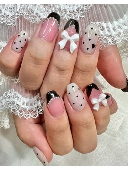 ナナズネイル 魚町店(NANA’sNail)/リボンフレンチ