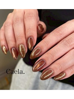カエラ(Caela)/ブラウンマグネットネイル
