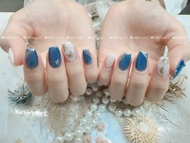 持ち込みデザインミラー花ネイル