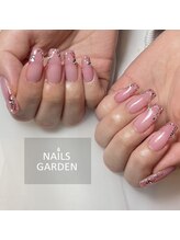ネイルズガーデン(NAILS GARDEN)/キラキラミラーフレンチ