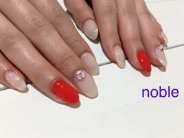 赤のポイントネイル