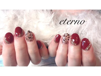 エテル(eterno)/レオパード柄ネイル