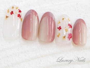 ラグジュアリーネイルズ オオミヤ(Luxury Nails Omiya)/押花*オンブレフレンチ