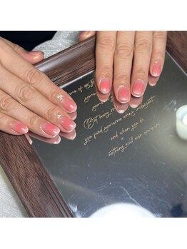 ブブ 渋谷(bubu)/大人可愛いピンク透けネイル