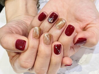 ワイドット(y.)/ボルドー×ゴールド