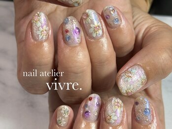 ヴィーヴル(vivre.)/マグネット/フラワー/ぷっくり