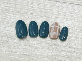 チェック×グリーン×秋×冬