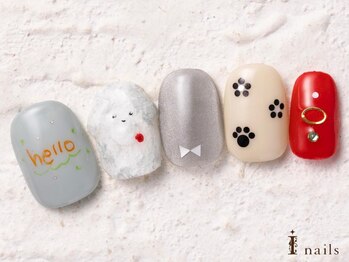 アイネイルズ 横浜WEST店(I-nails)/わんこぷっくりホロ10480円