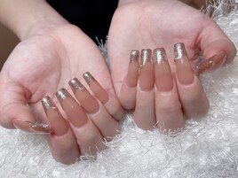 ラメフレンチネイル