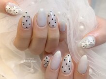 リッシュ ドゥ(RICHE deux)/シアーブルー×ドットネイル