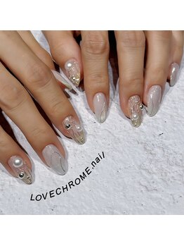 ラブクロム(LOVE CHROME)/ホワイトパールネイル