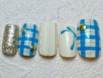 ネイルビート(NAIL BEAT)/リボンチェックネイル