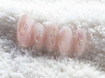 クリアのホログラムネイル