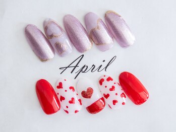 エイプリルプラス(April plus)/バレンタインネイル
