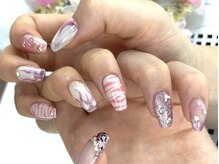 ディーネイル 四条烏丸(D-nail)/【山田】キラキラ×ゼブラ