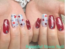 ビューティフルムーン ネイル 本厚木(Beautiful Moon Nail)/チェック&ハートネイル