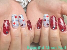 チェック&ハートネイル