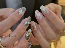 鉱物インク大理石アート
