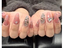 エスネイルサロン(S Nail Salon)/10本長さ出し、ハートネイル