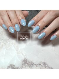 水色ワンカラーネイル