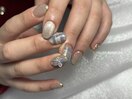チェック×リボンネイル♪