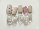 リボン×ドットネイル