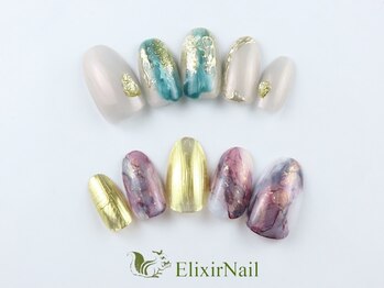 エリクサーネイル 新宿3丁目(Elixir Nail)の写真/トレンド感溢れるアートやラグジュアリーネイルなど豊富なデザイン多数★定額¥5280からカラーMIX可能♪