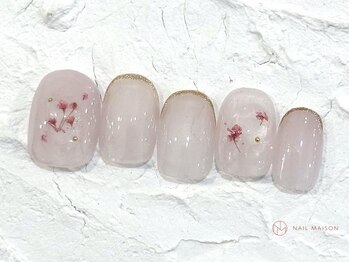 ネイルメゾン 池袋店(NAIL MAISON)/ピンク押し花ネイル¥8050