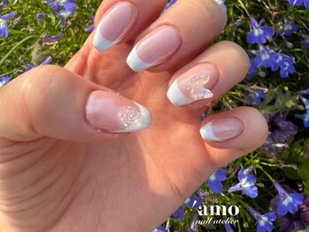 'amo nail atelier【フィルイン/パラジェル/定額コース】/フレンチ×オーロラ