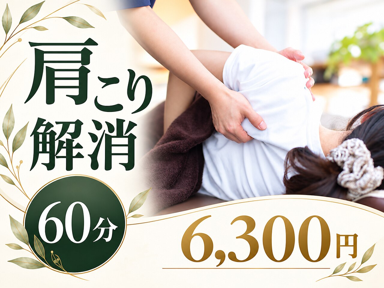 【肩こり解消60分】首肩・背中までしっかりケア