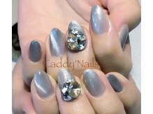 キャディーネイルズ(Caddy' Nails)/ベージュにシルバーマグネット