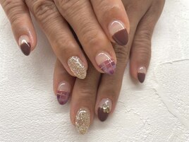 【小野】秋のチェックネイル★