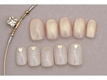 ネイルサロンprish銀座4丁目店【マグネット&フットネイル定額サロン】/6000円　水光マグネット　ハート