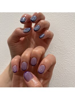 ネイルアンドアイラッシュ ヴィーナ フジグラン広島店(Vina)/アシンメトリースキニーフレンチ