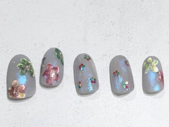 定額アートフラワーネイル
