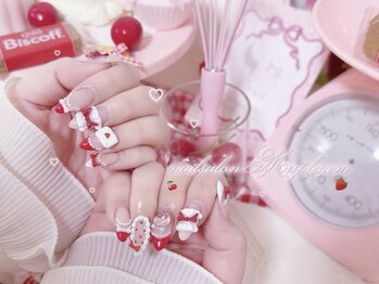 メイプルジェム(Maplegem)/ガーリー赤ネイル♪