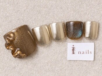 アイネイルズ 三宮店(I nails)/うねうねぷっくりゴールド