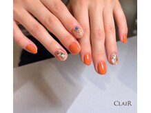 クレール アンド フリル アイビューティー イオン前店(CLAIR)の雰囲気（秋っぽいくすみオレンジのトレンドネイル〈秋ネイル〉）