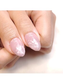 ピオニーネイル(peony nail)/ブライダルネイル