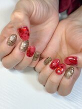 ネイルズ ビーモ 大宮(NAILS bmo)/ハートホロ埋め込みデザイン