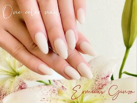 ミルクホワイトネイル◆春ネイル