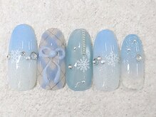 リノ ネイル(Rino nail)/１月新作冬ブルー801e3