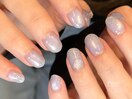 マグネットネイル/青ネイル/薔薇