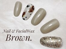 ブラウン(Brown.)/上品アニマル柄ネイル