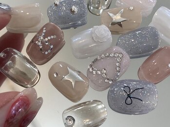 ネイルメゾン 渋谷店(NAIL MAISON)/韓国トレンド星リボン￥4800