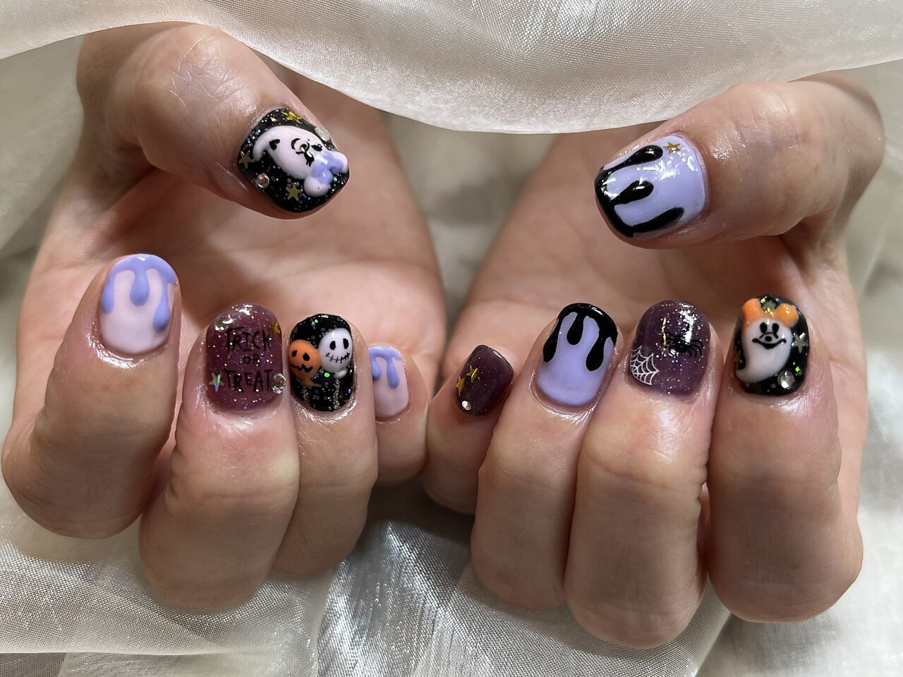 2026年冬トレンド】パーティー ハンド ハロウィンのネイルデザイン集