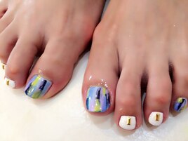 塗りかけフットネイル