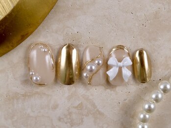 ショコ アンド ラム(Syoko&Lum)/★ビジューリボンネイル★