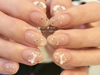 n u i. | nail salon 下北沢【パラジェル・フィルイン・持ち込み・長さだし】/マグネットグラデーション