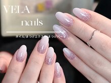 ベラネイルズ 川口(VELA nails)/キラキラグラデーションホワイト